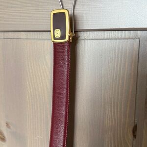 VINTAGE Pierre Cardin Paris Burgundy Leather Belt
